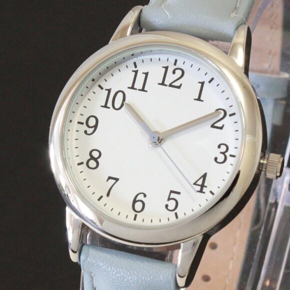 Ladies Dress Watch Easy Reader Powder Blue Strap 31mm - Picture 10 of 14